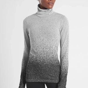 Athleta Flurry Gradient Turtleneck Black Heather Grey